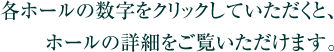 各ホールの数字をクリックしていただくと、ホールの詳細をご覧いただけます。